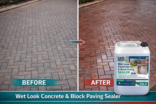 Wet look concrete block - concrete, &