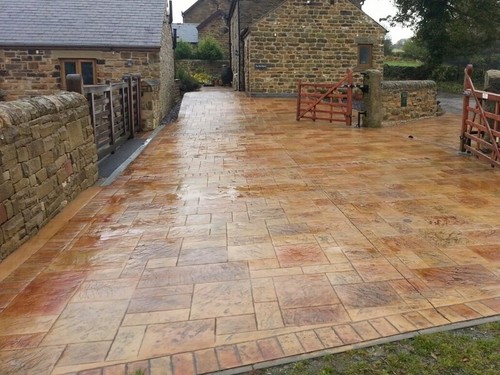 Imprinted concrete clear