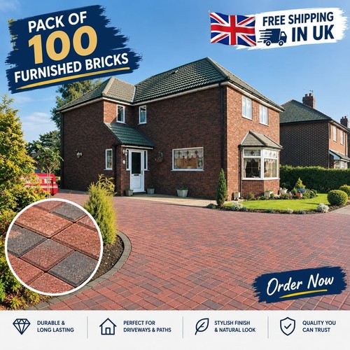 Block paving driveway - block,