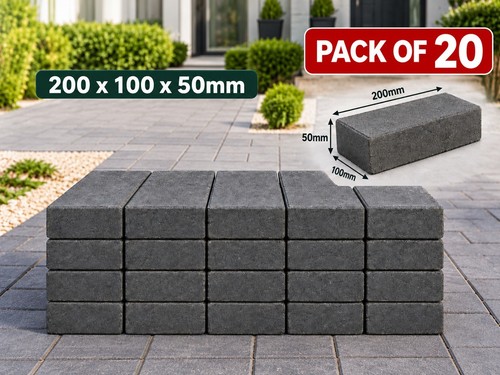Charcoal block paving - block,