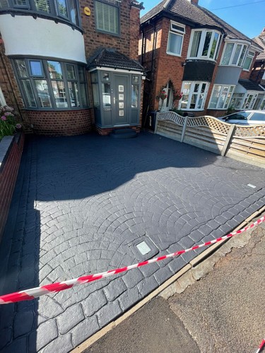 Coloured concrete driveway - concrete,