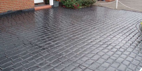 Imprinted concrete coloured