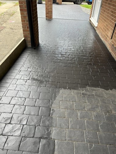 Imprinted concrete driveway - imprinted,
