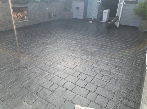 Imprinted concrete driveway - imprinted,